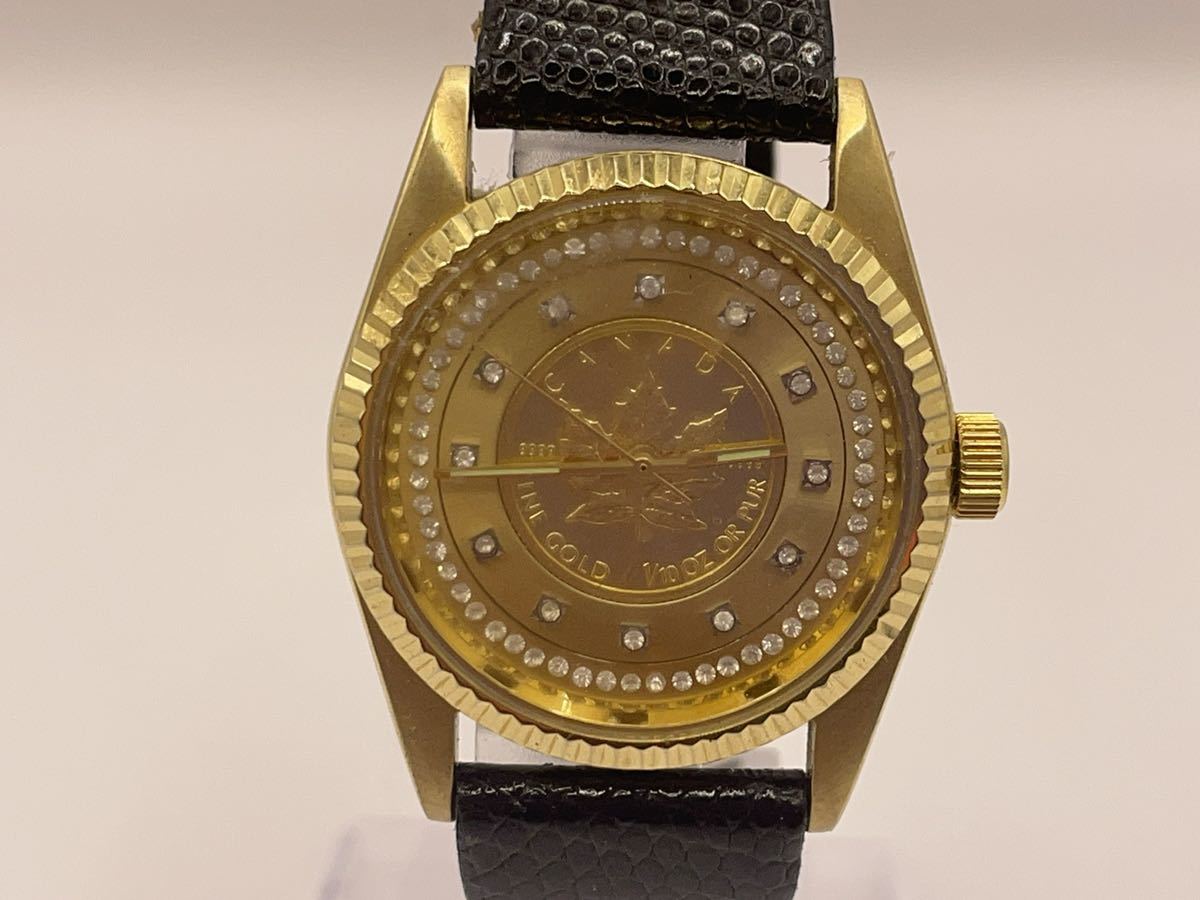 RODANIA メイプルリーフ金貨時計 ロダニア K24 メイプルリーフコイン使用文字盤 9507M クォーツ