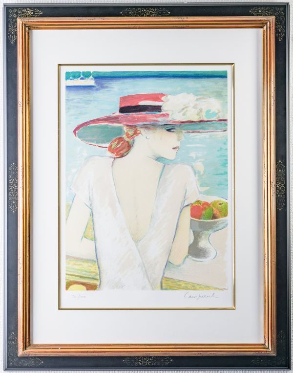 サイン入り カシニョール 絵画 額 手厚く