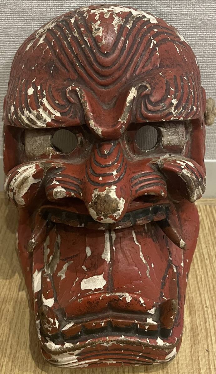 【祝】SALE 鬼剣舞　手掘り 能面 神楽面 お面 木彫工芸品 祝】SALE 鬼剣舞 手掘り 能面 神楽面 お面 木彫工芸品