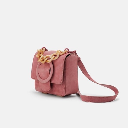 【未使用に近い】ZARA ザラ べっ甲風ストラップミニレザークロスボディバッグ2way スモーキーピンク 定価¥7990の落札情報詳細