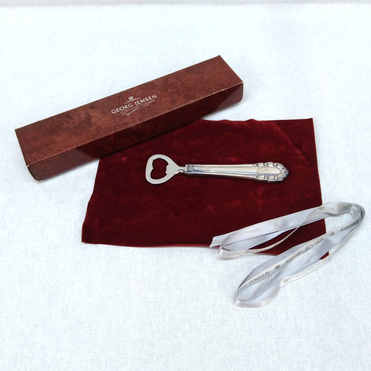 ジョージジェンセン銀製ハート型ボトルオープナー