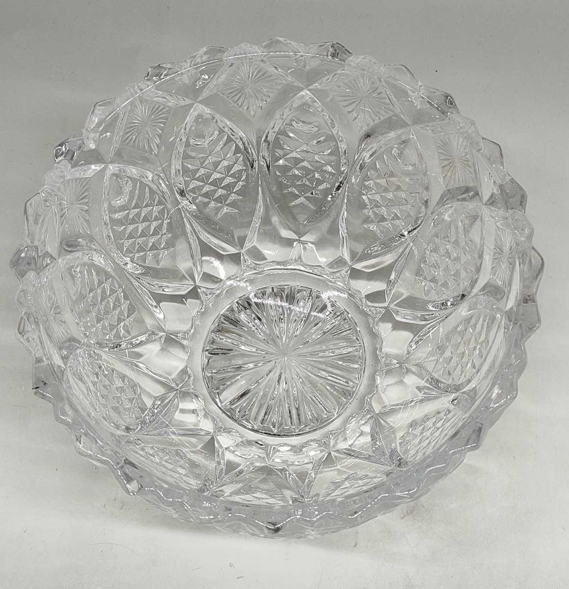 □ 義山 ギヤマン 四方水指（桐箱）☆ 金縁 江戸ガラス 江戸切子 薩摩