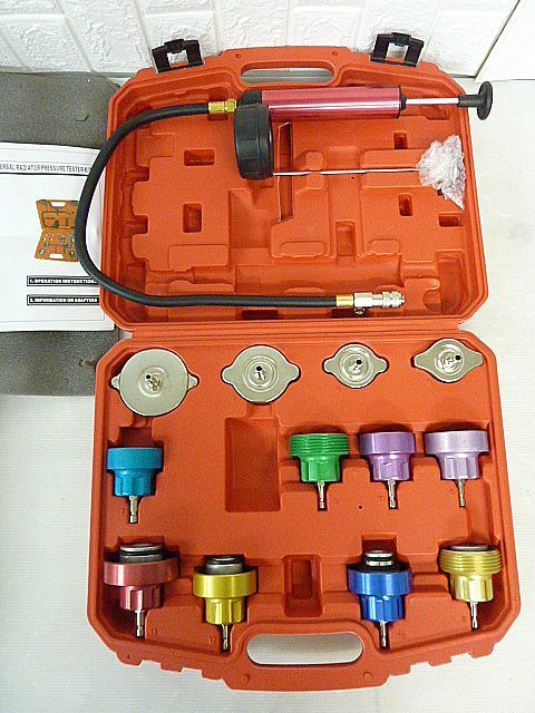 【やや傷や汚れあり】TS482 現状品 ラジエター リークテスター キャップテスター 冷却 水漏れ メンテナンス 特殊 工具 ツール ケース ...