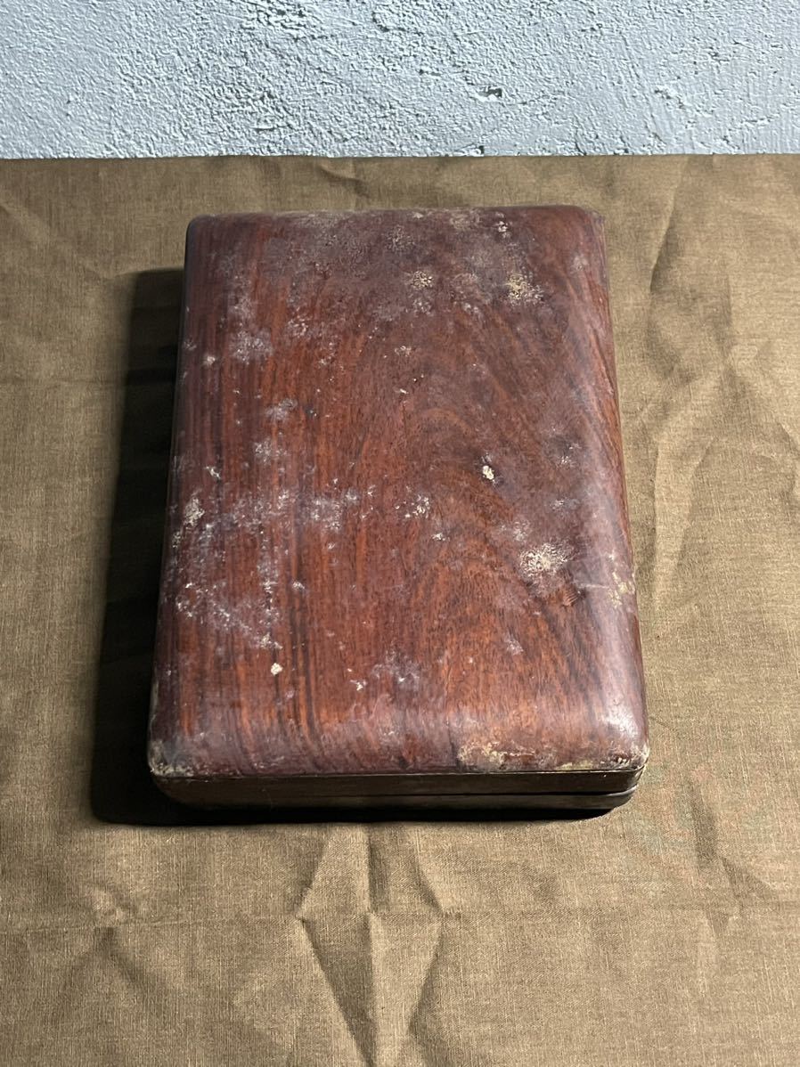 美品　硯　木箱付き　書道 硯 木箱付き 傷や汚れあり】硯 すずり 木箱 書道の落札情報