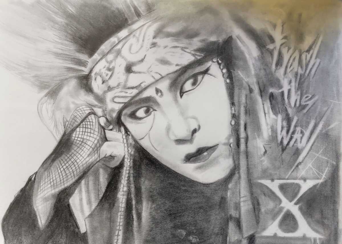 鉛筆画 人物画 木製フレーム付き 鉛筆画 人物画 木製フレーム付き