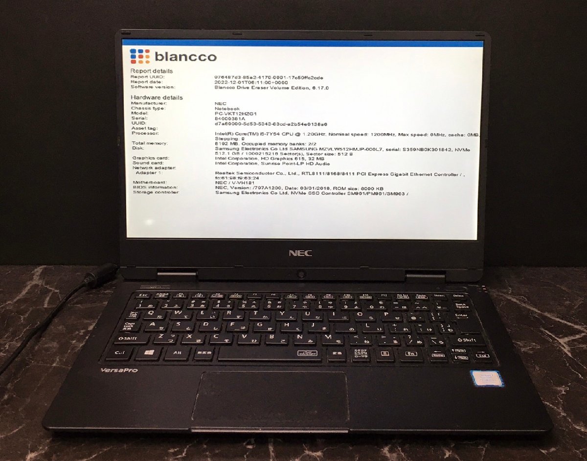 Windowsノート本体 NEC VersaPro UltraLite VH-1 Core i5-7Y54 VersaPro NEC UltraLite VKT13H 中古 ノートパソコン Office