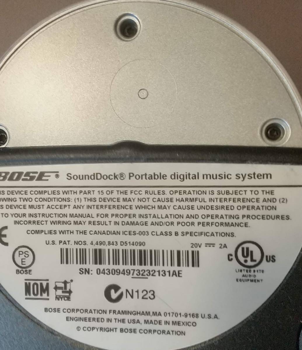 Bose SoundDock ポータブル スピーカー N123 iPod 取説有 【公式通販】