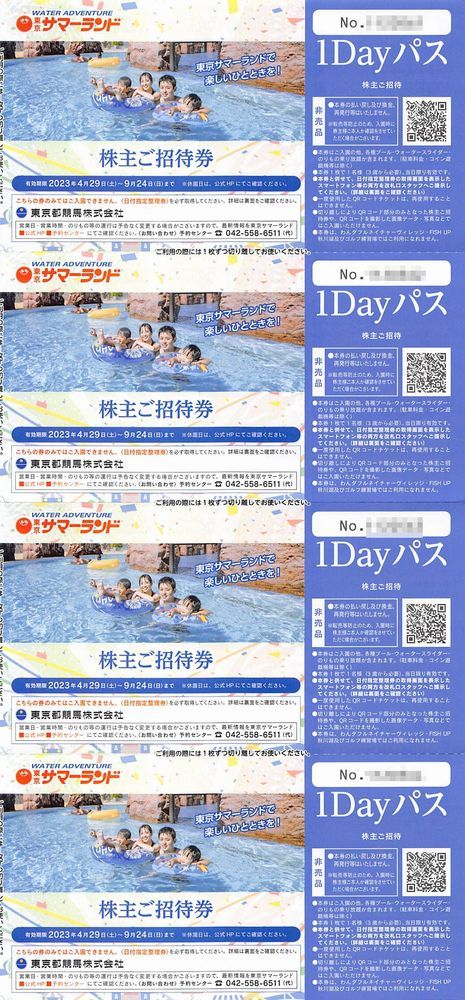 東京都競馬東京サマーランド株主ご招待券1Dayパス32枚 正しい