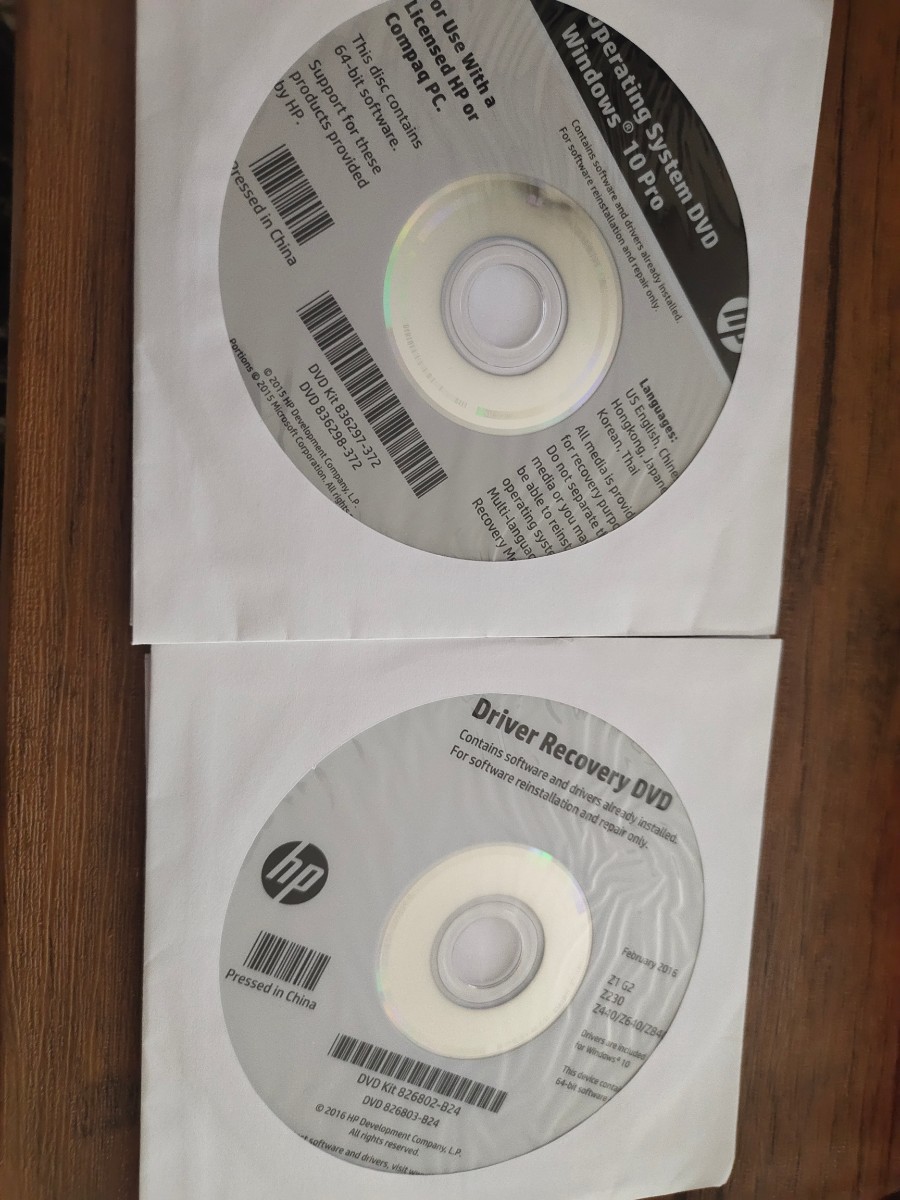 【未使用】CB7751(9) * HP リカバリーディスク Operating System DVD Windows10 Pro (HP