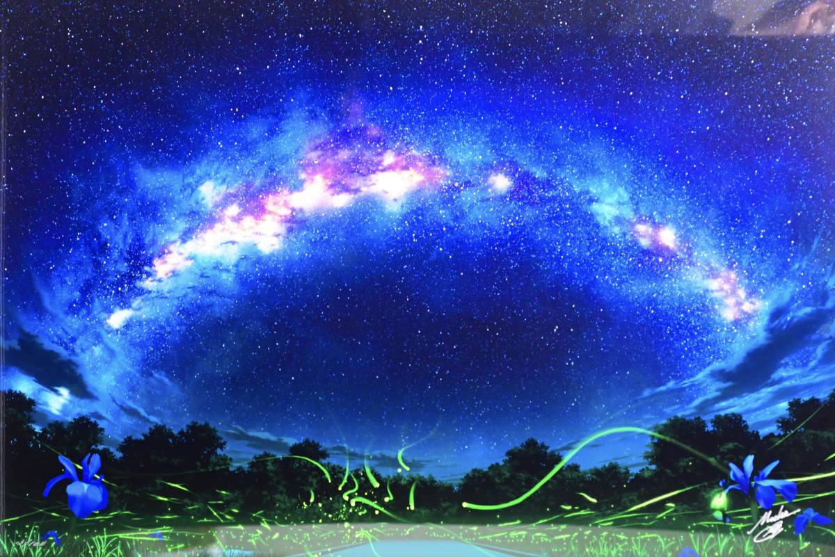 やや傷や汚れあり】（MNo.235） mocha 『夢幻の空』 3/100 真作 直筆