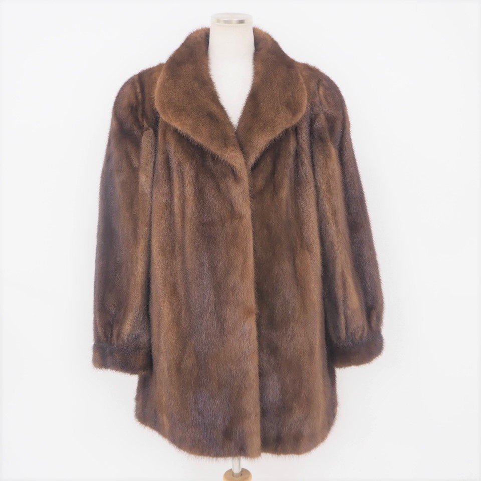 SAGA MINK】ROYAL 毛皮 ミンク コート ショート 濃茶系