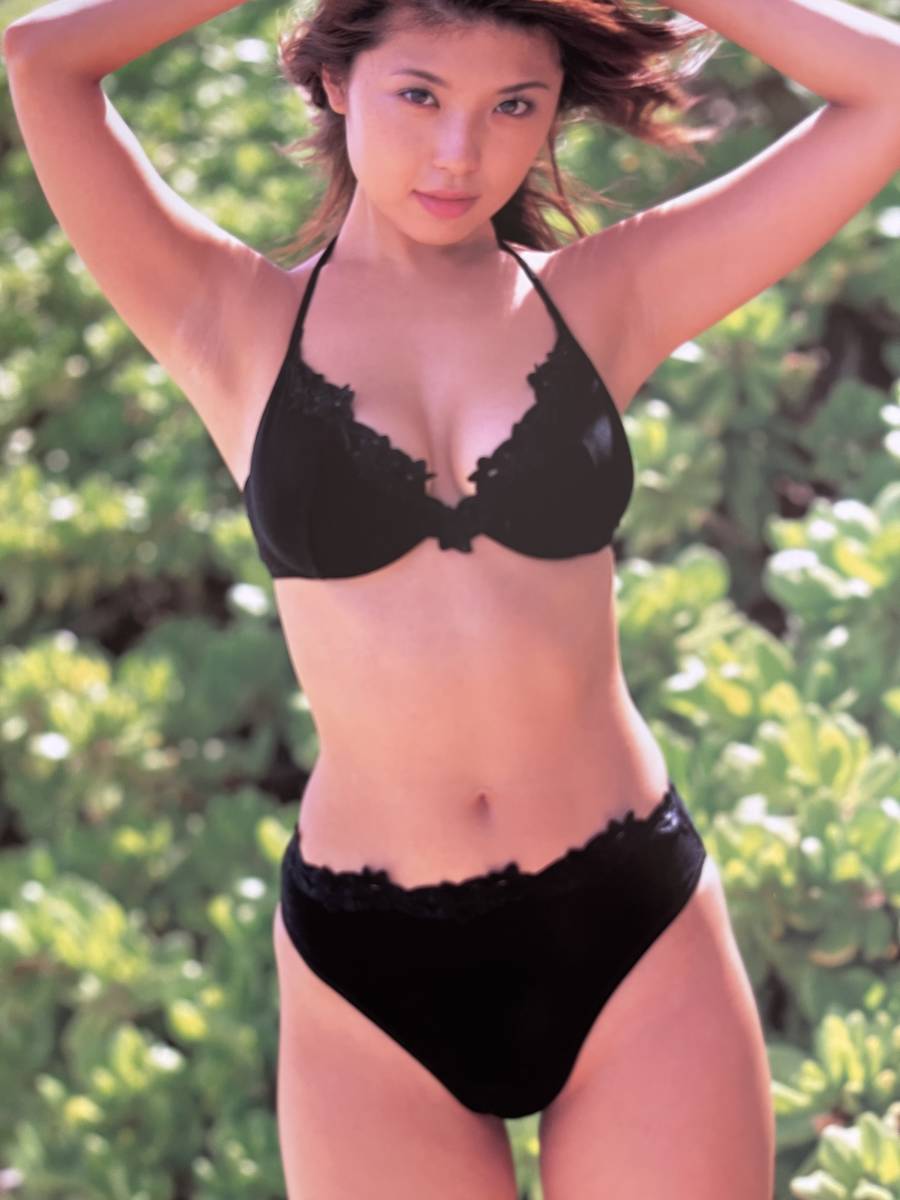 【1点もの】川村亜紀　直筆サイン入りポラ　水着・ビキニ　当選書付き ◇即決!!巨乳アイドル当時物◇川村亜紀◇切り抜き◇27P◇ビキニ