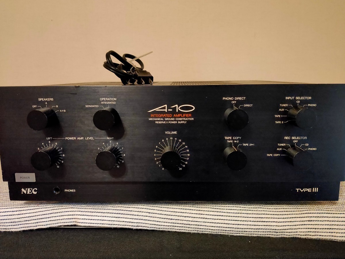 フルメンテ済・極上美品・名機】NEC A-10II プリメインアンプ 極上美品