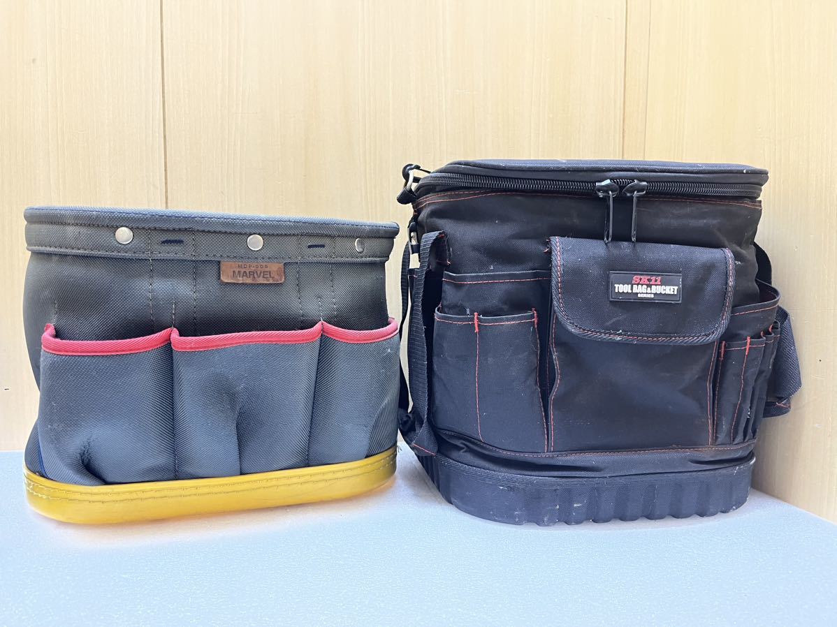 【傷や汚れあり】YK5829 SK11 TOOL BAG＆BUCKET ／MARVEL MDP905 ツールバッグ 工具収納/保管/携行