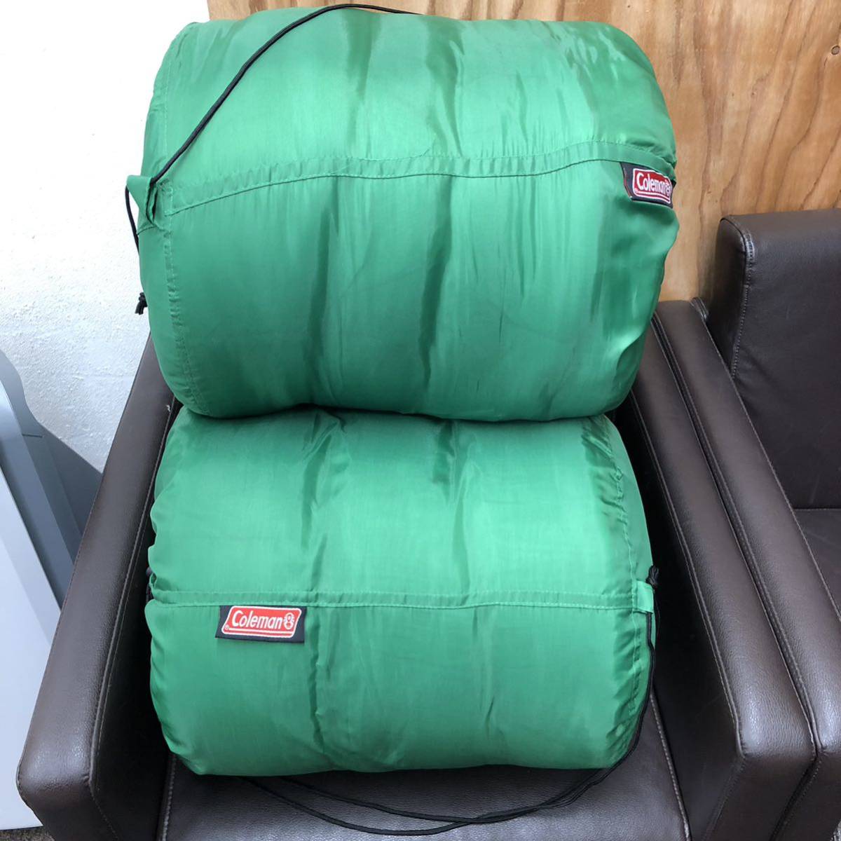 【やや傷や汚れあり】コールマン フリースコージー C10 スリーピングバッグ 2点 Coleman SLEEPING BAG FLEECE