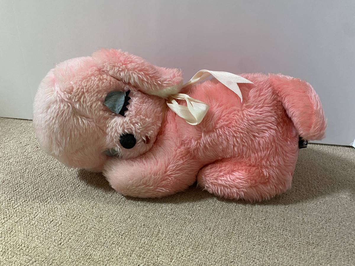 昭和レトロ　ヴィンテージ ピンク色　犬　ぬいぐるみ　中古品 昭和レトロ ヴィンテージ ピンク色 犬 ぬいぐるみ 中古品 - メルカリ