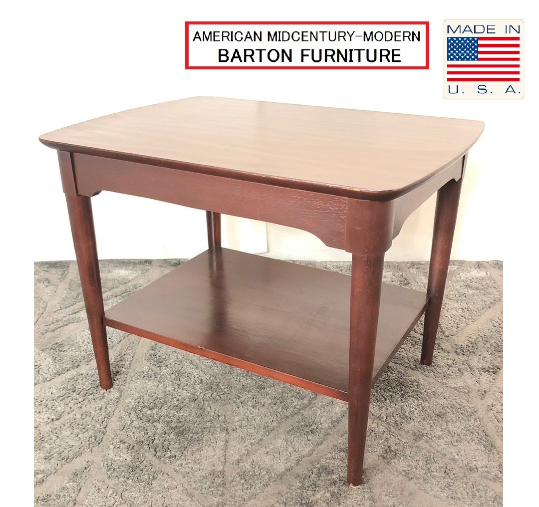 【傷や汚れあり】【アメリカ家具】☆BARTON FURNITURE コーヒーテーブル アメリカンミッドセンチュリーモダン ナイトテーブル 米軍