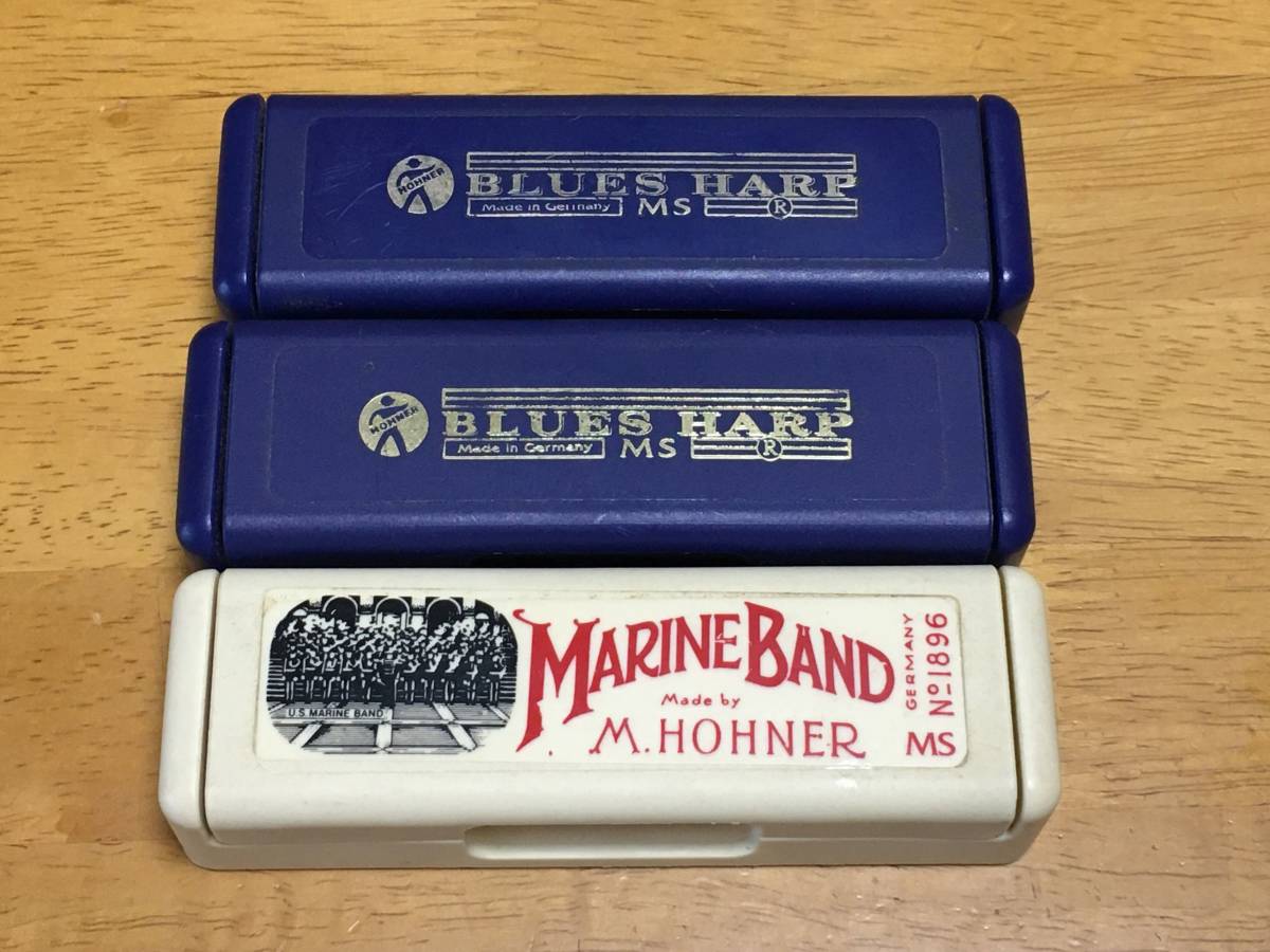 【目立った傷や汚れなし】BLUES HARP ブルースハープ Hohner ホーナー MARINE BAND ハーモニカ 3個まとめ売り C調