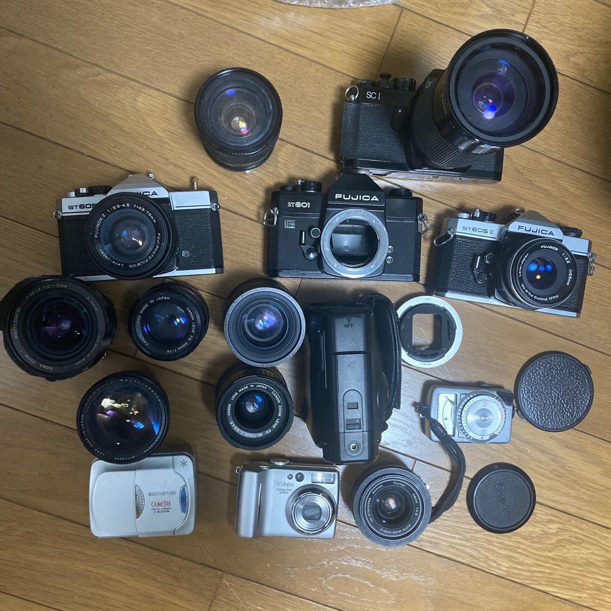 ジャンク FUJICA ST801 フィルム一眼レフカメラ レンズ付 付属品完備