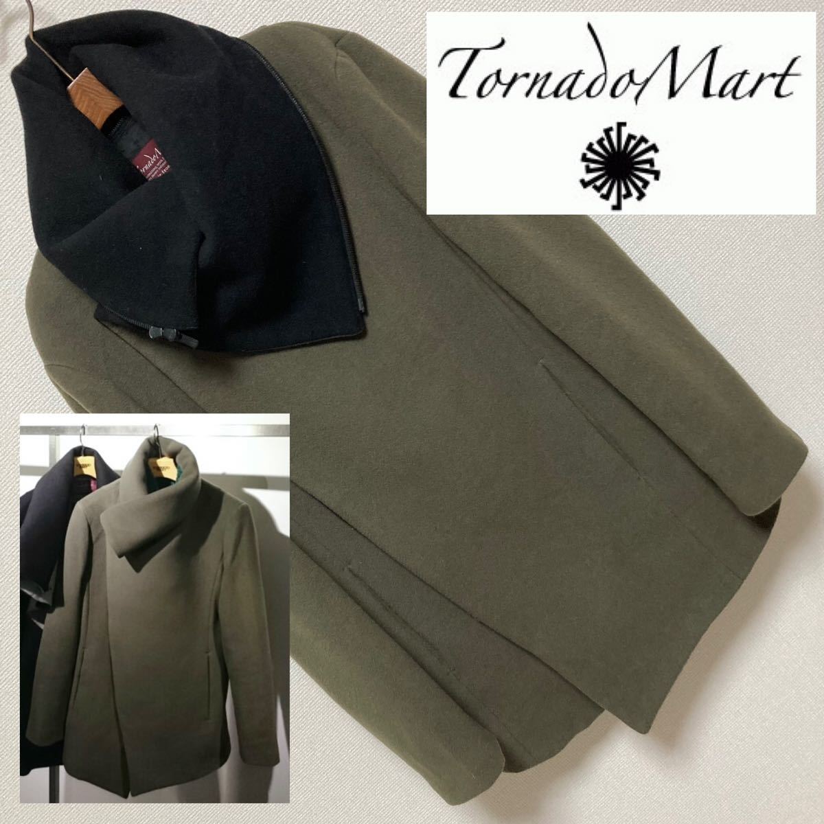 TORNADO MART トルネードマート ウール メルトン モッズ コート 黒 M