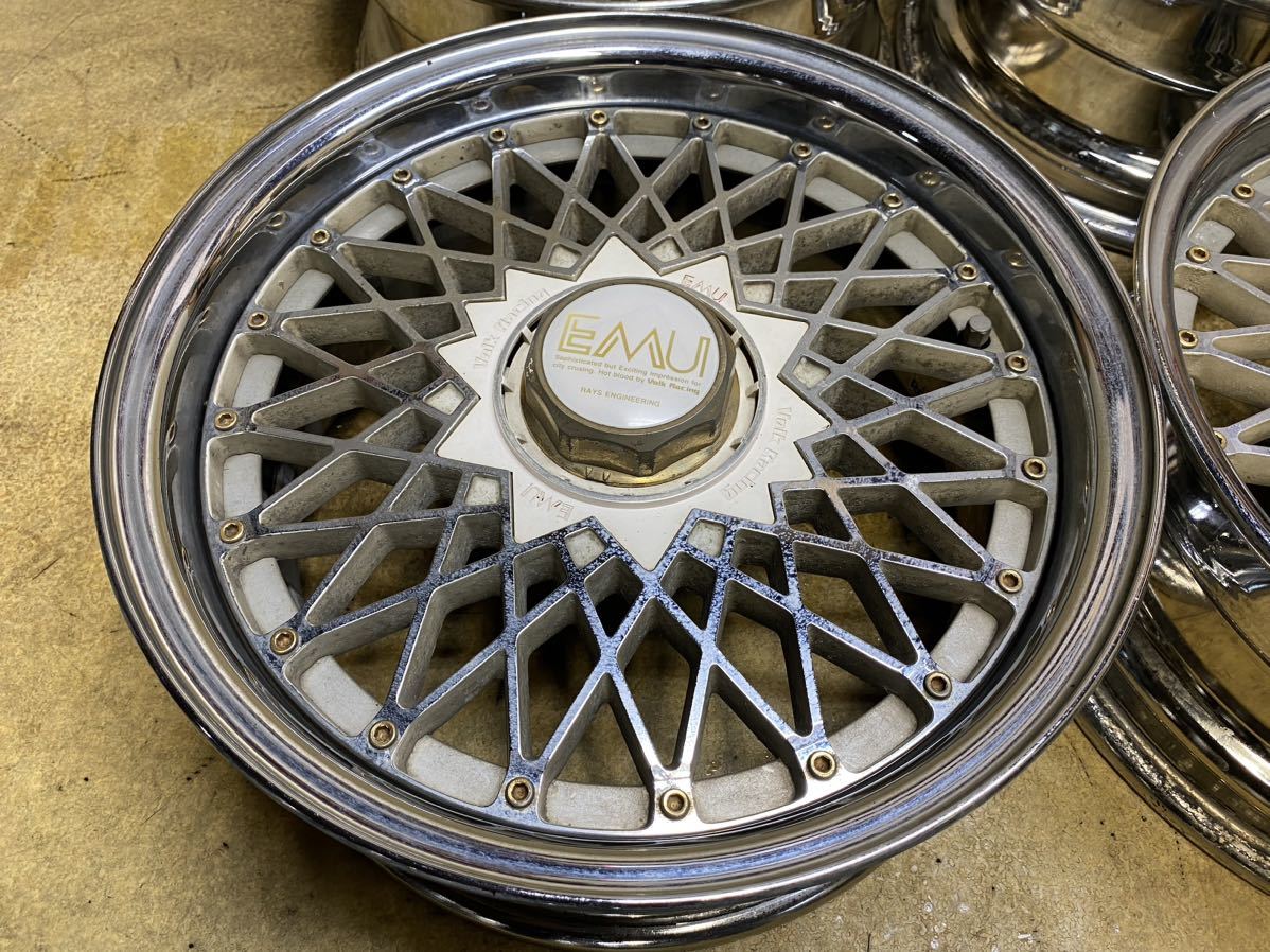 やや傷や汚れあり】RAYS VOLK EMU 15インチ 15X6.5JJ +20 PCD 114.3/4H