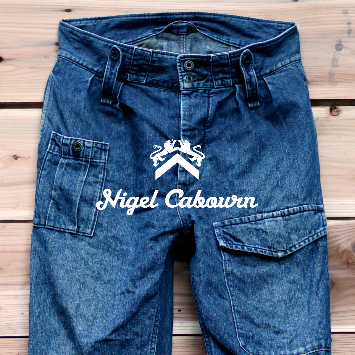 【目立った傷や汚れなし】Size 32 ナイジェルケーボン ブリティッシュアーミーパンツ デニム インディゴ コットンリネン Nigel