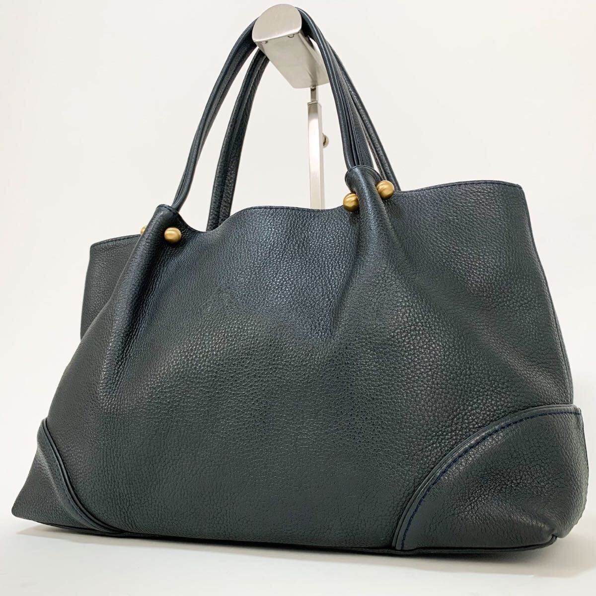 美品✨】ロンシャン ハンドバッグ ロゴ 型押し シボ革 レザー