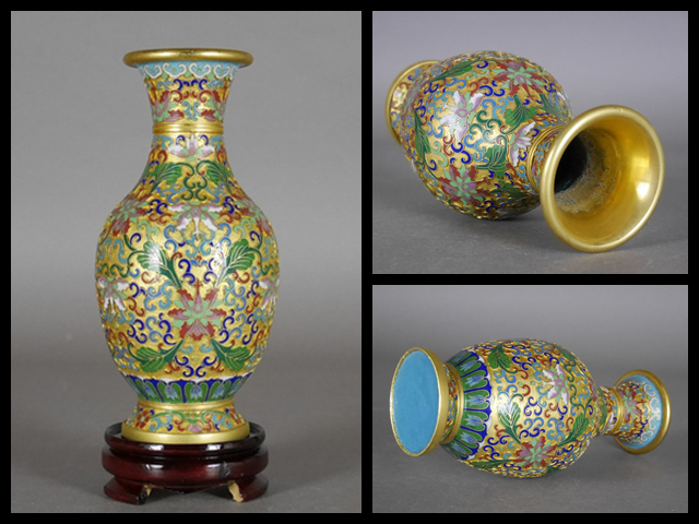 安藤七宝 七宝焼 花瓶 3セット 安藤七宝 七宝焼 花瓶 3セット 安藤七宝