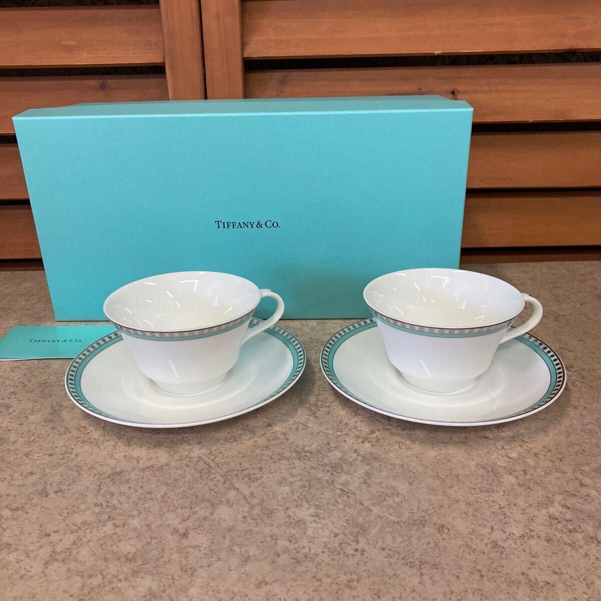 TIFFANY＆Co 販売 プラチナ ブルーバンド カップアンドソーサー