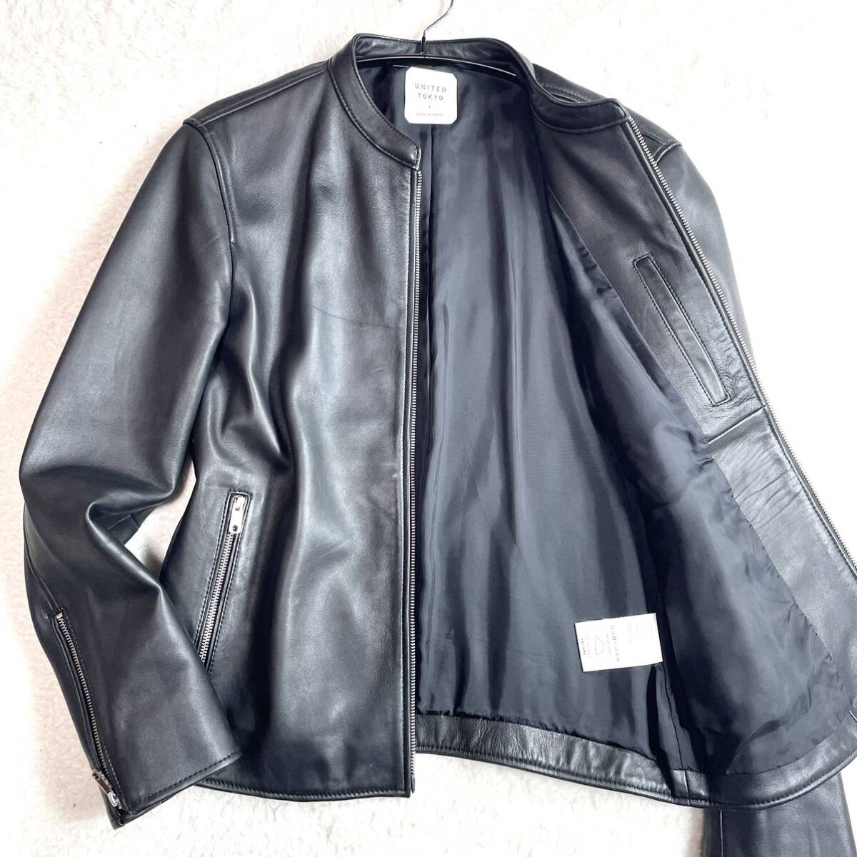 美品　ユナイテッドトウキョウ　ライダース　レザー　ジャケット　革ジャン　黒　2 ラムレザーダブルライダース(1 BLACK): : メンズ｜UNITED TOKYO