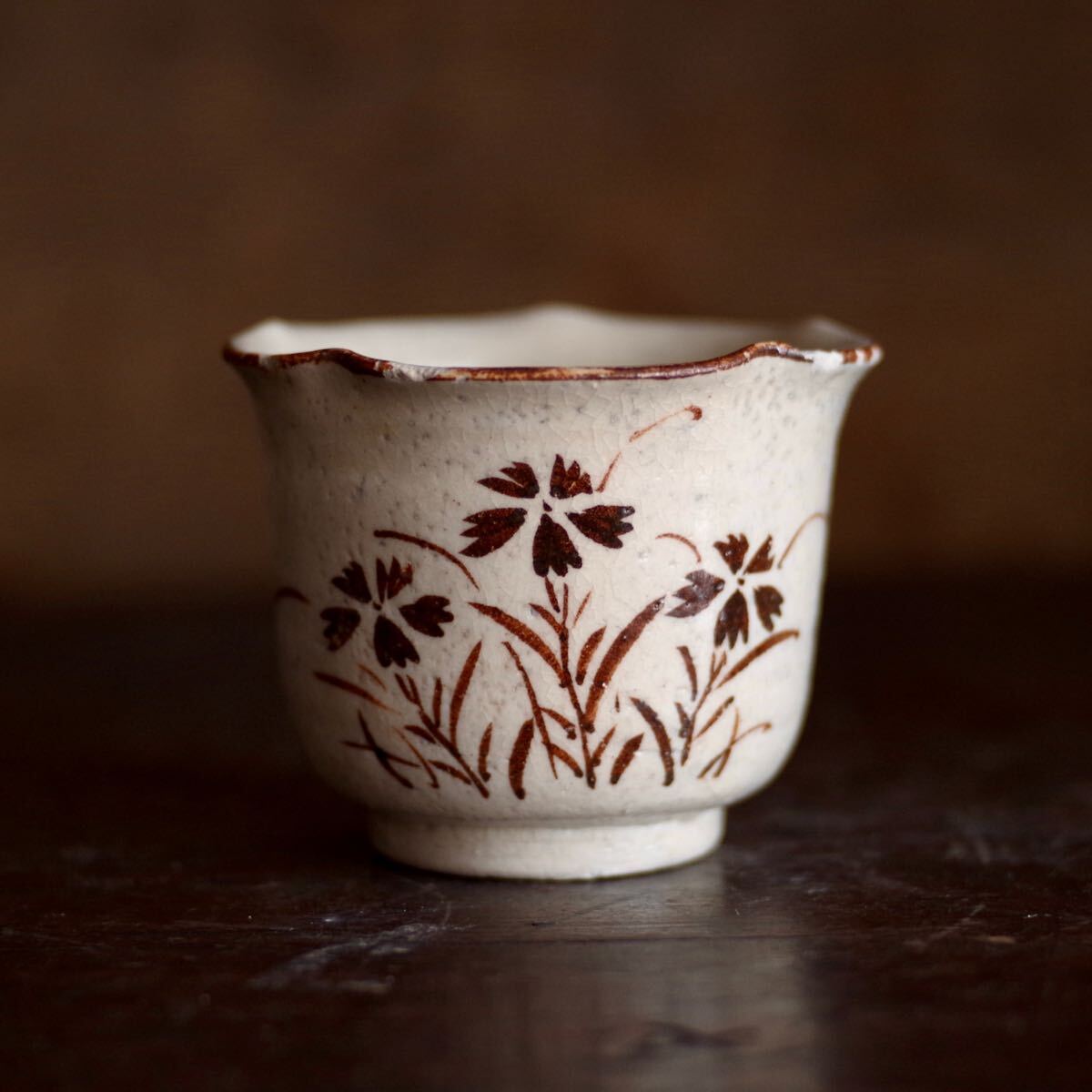 李朝 白磁 半筒 盃 ぐい呑み 古美術 古道具 アンティーク