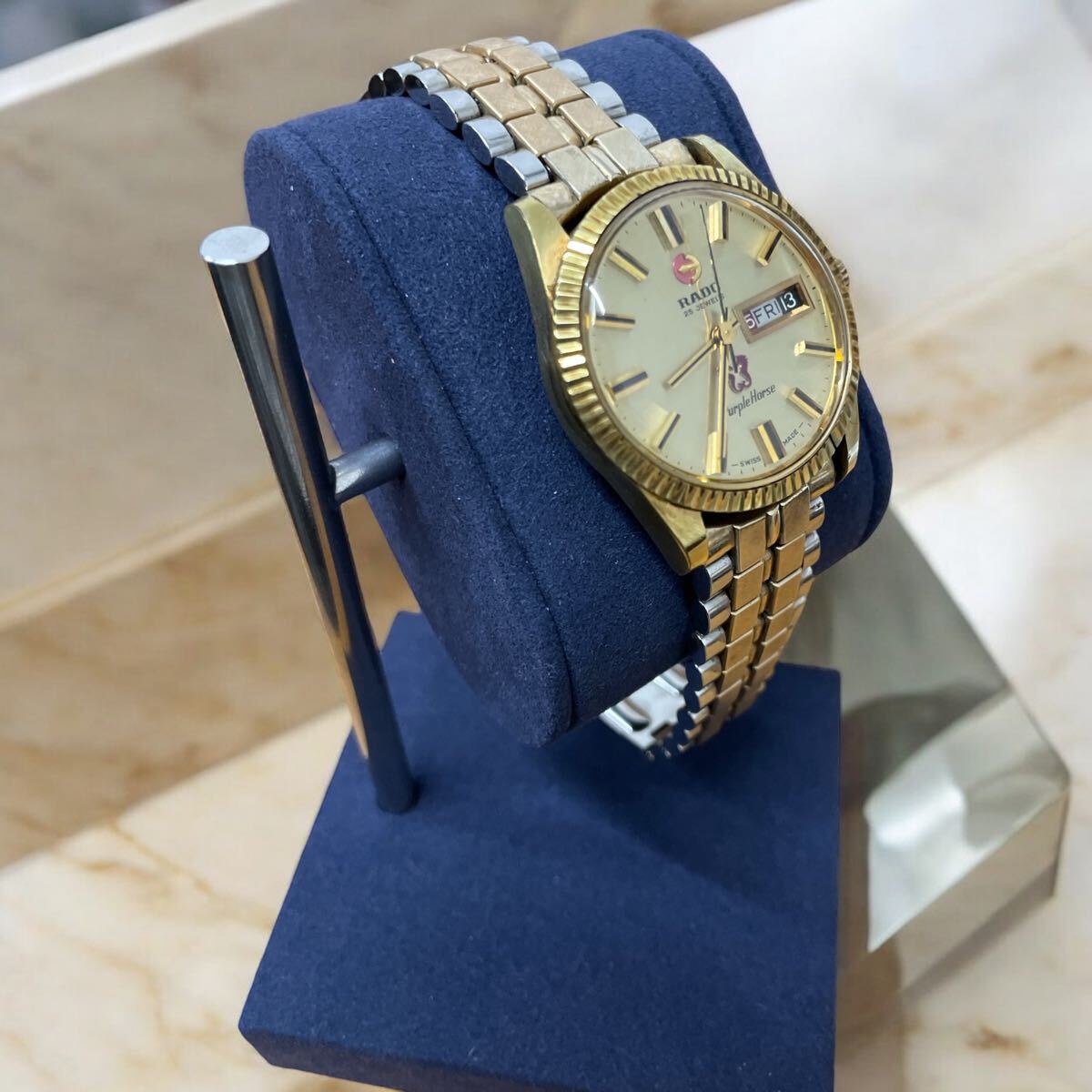 オメガの手巻きの腕時計 デビル シルバー 稼動品!!