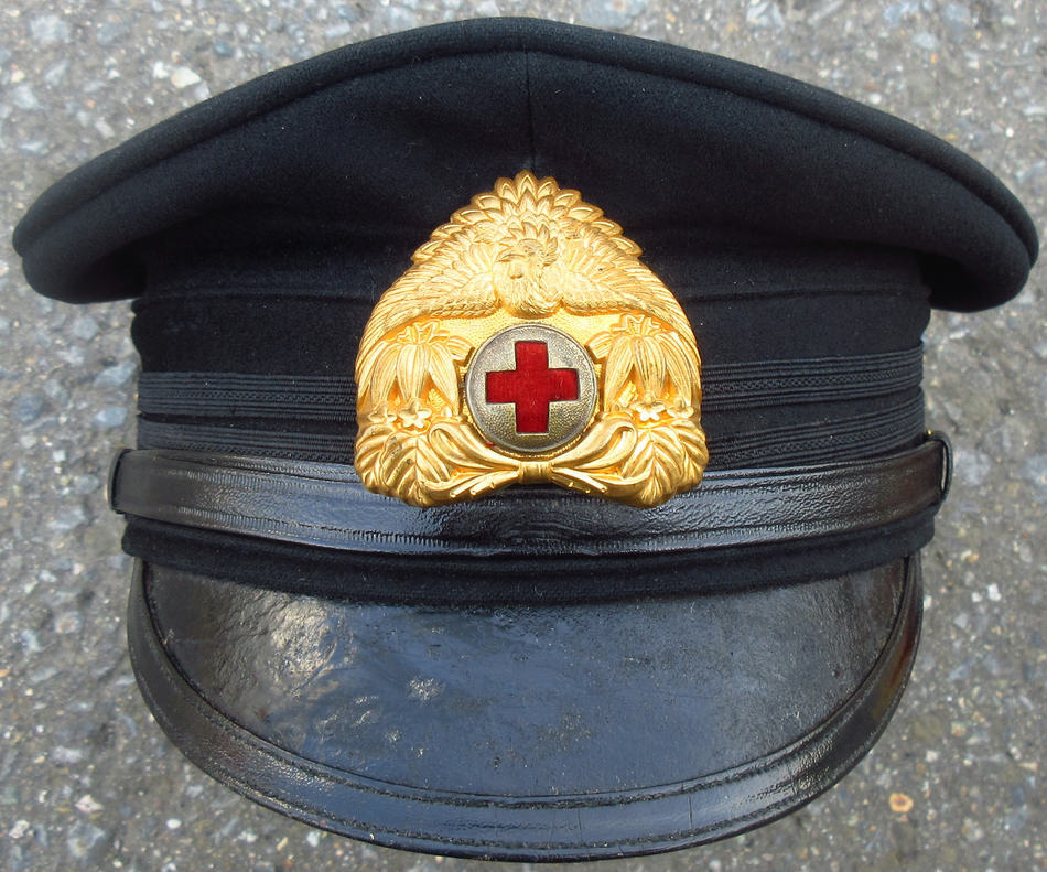 日本赤十字社 救護員 医官 制帽 従軍看護婦 明治期 日露戦争時 日本軍 明治期 看護婦 海軍軍医 写真乾板 ガラス写真 赤十字従軍看護婦 日本髪
