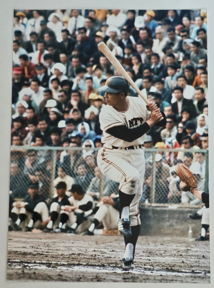 未使用に近い】Lサイズのカラー生写真/王 貞治の一本足打法 ①の
