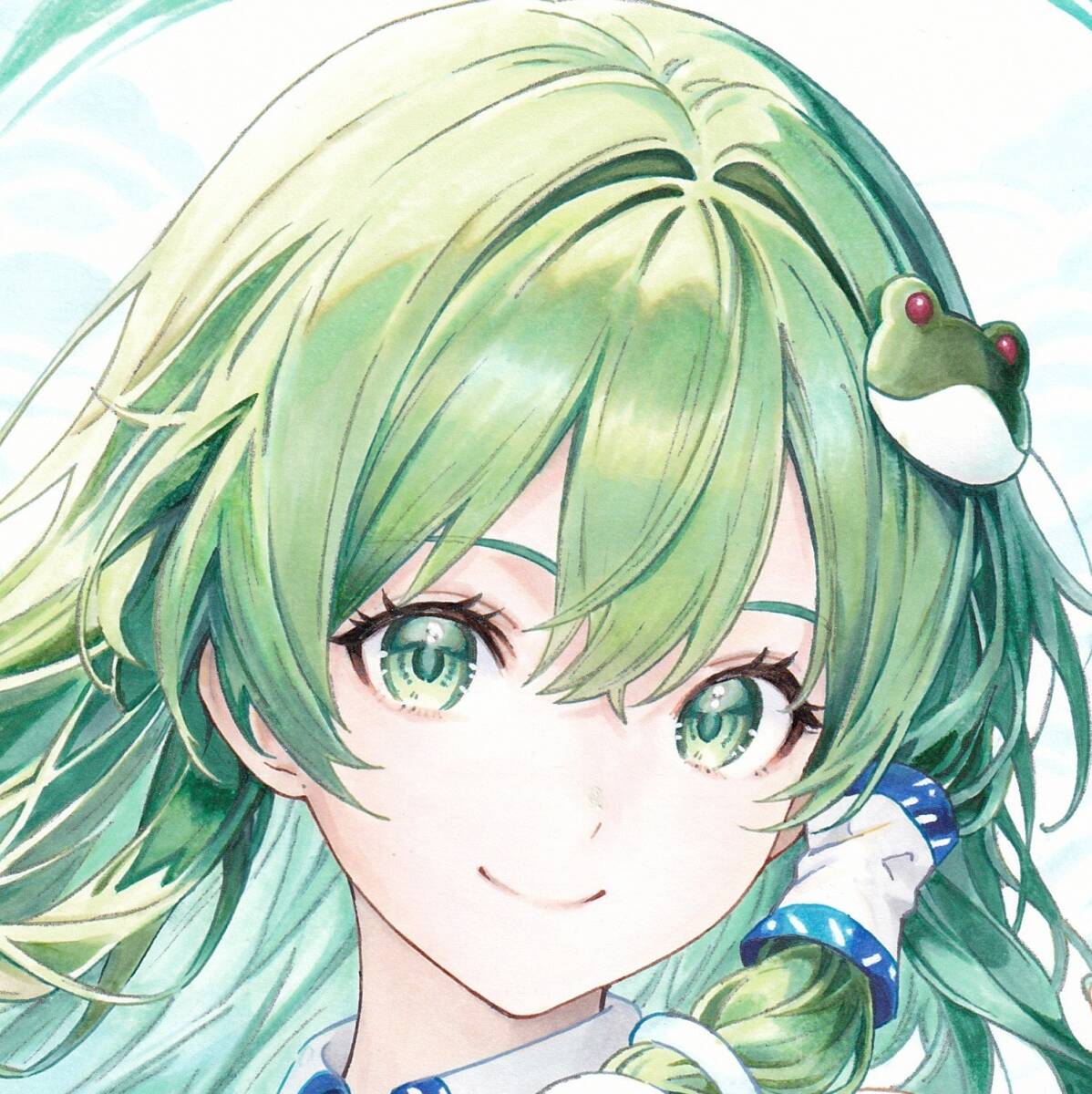 新品】【東方project】東風谷早苗☆水着【手描きイラスト】の落札情報