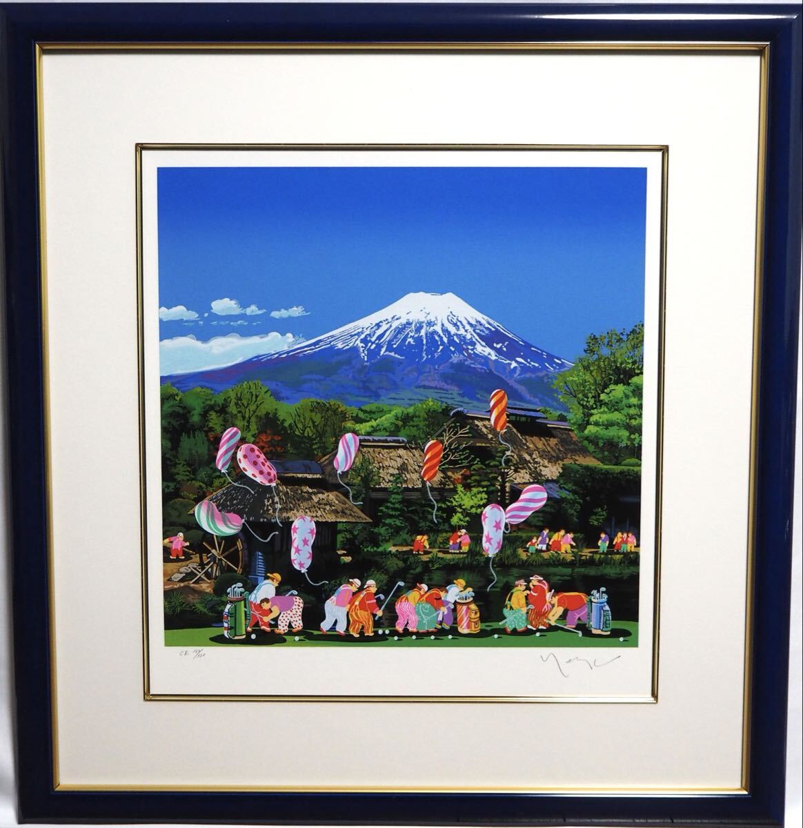55NVM 【真作】ヒロ ヤマガタ 山形博道「日本のエッセンス 富士の花見 55NVM 【真作】ヒロ ヤマガタ 山形博道「日本のエッセンス 富士の花見