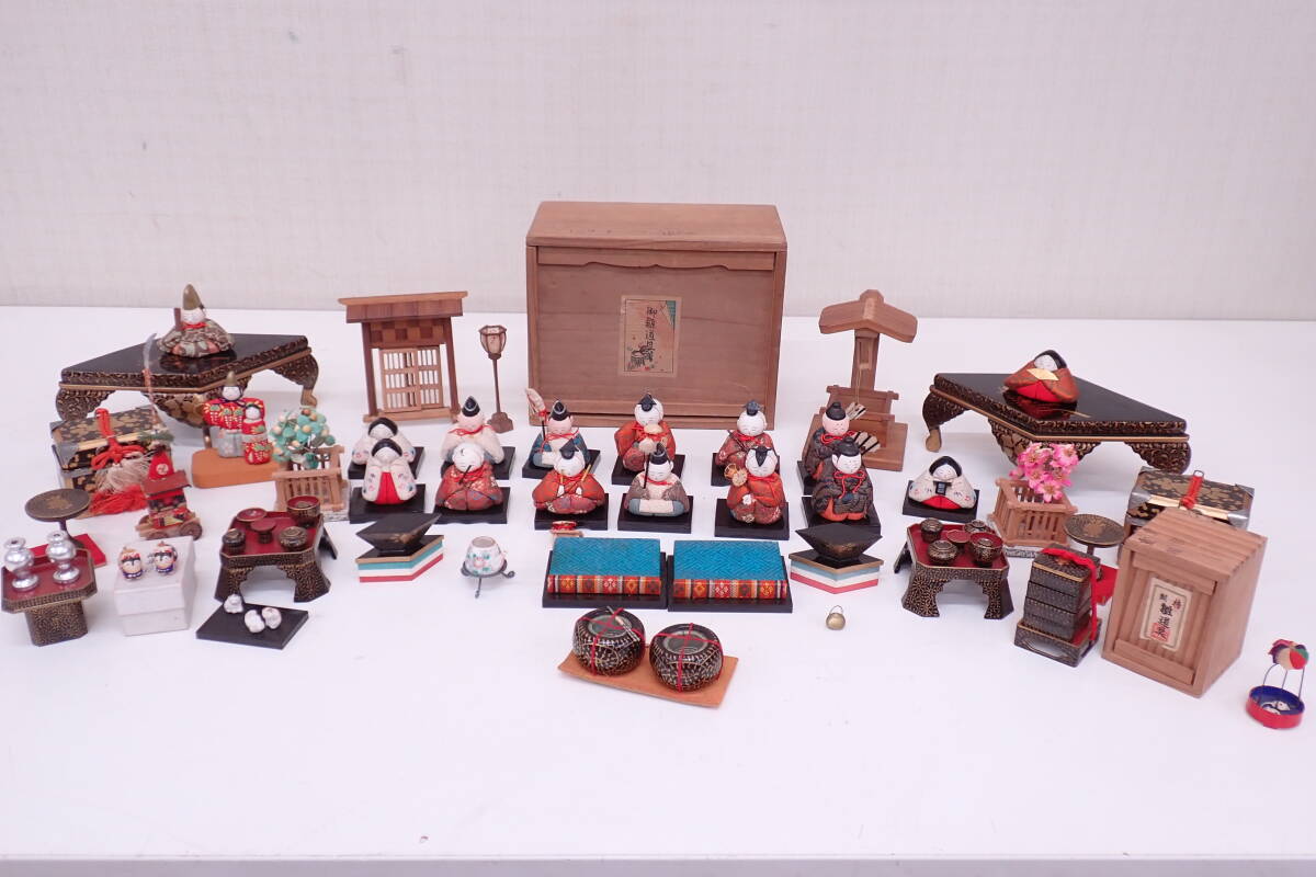 中古】昭和レトロ/戦中戦後/雛人形/雛道具/桜御殿 雛御殿 福寿殿 御殿