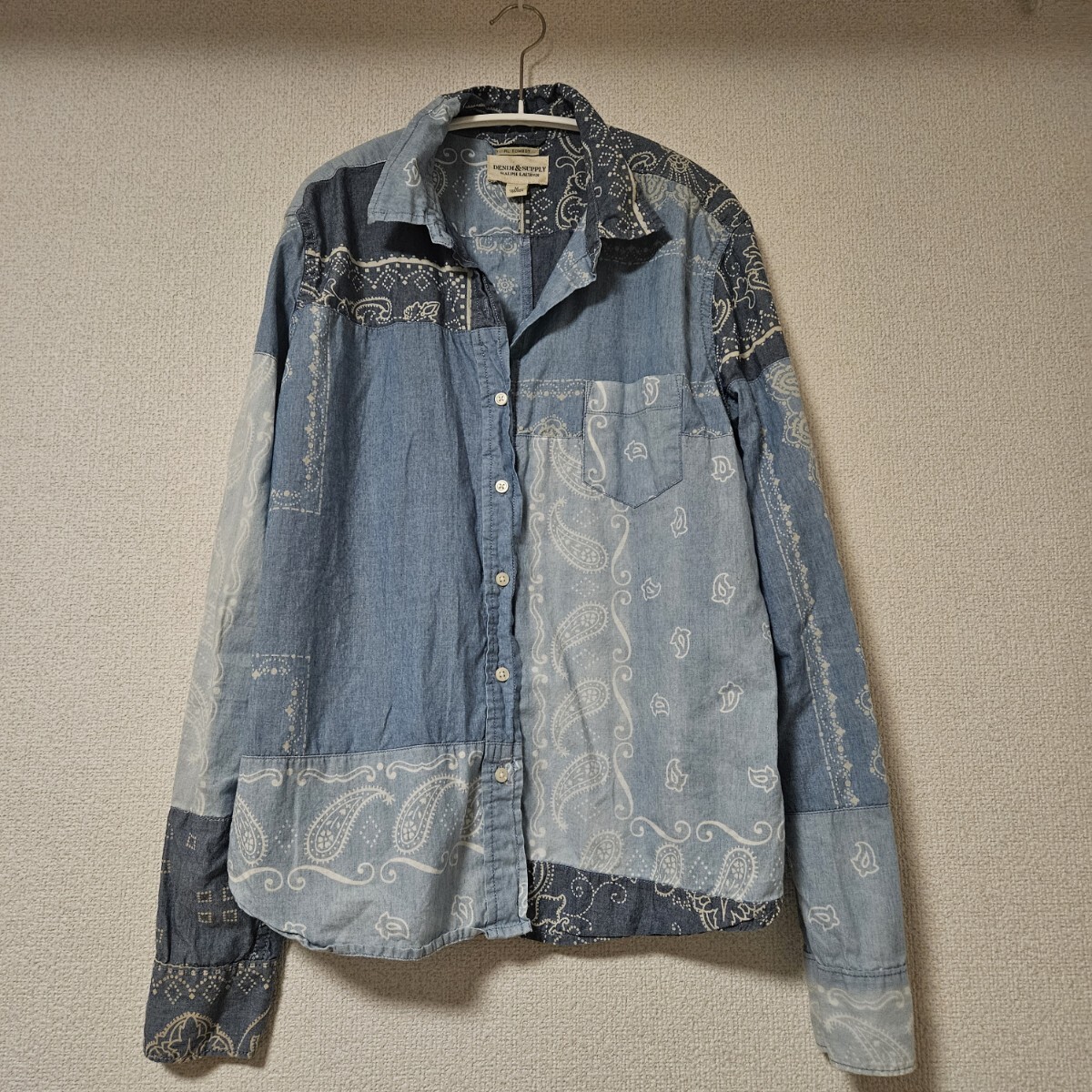 即決 [W34]DENIM&SUPPLY スリム 刺し子 パッチワーク リペア ダメージ 