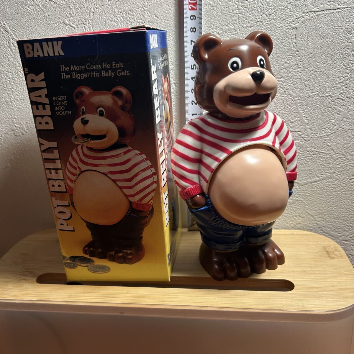 新品】未使用 POT BELLY BANK 貯まるとお腹が大きく膨らむクマの貯金箱