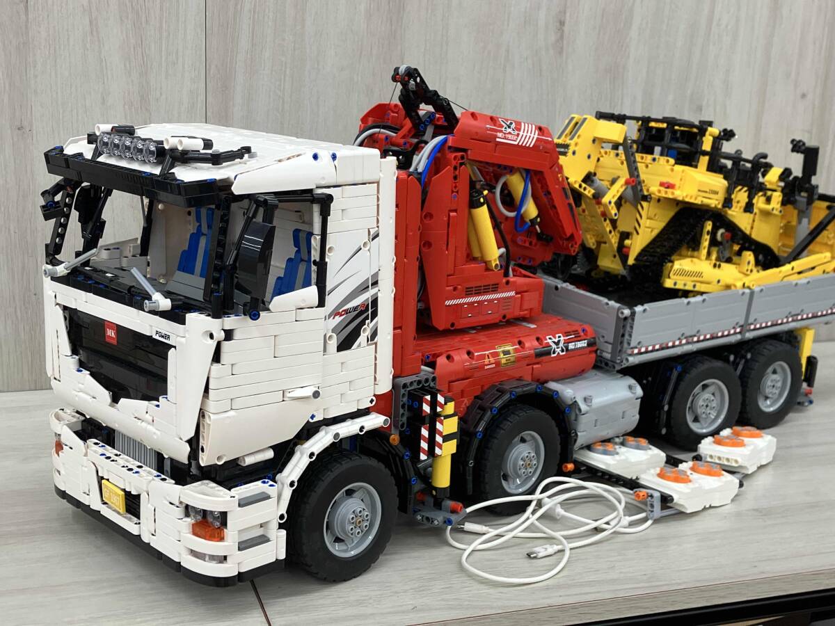 ☆日本製トミカ 日野 ブルドーザー運搬車改 幌付きトラック☆の落札