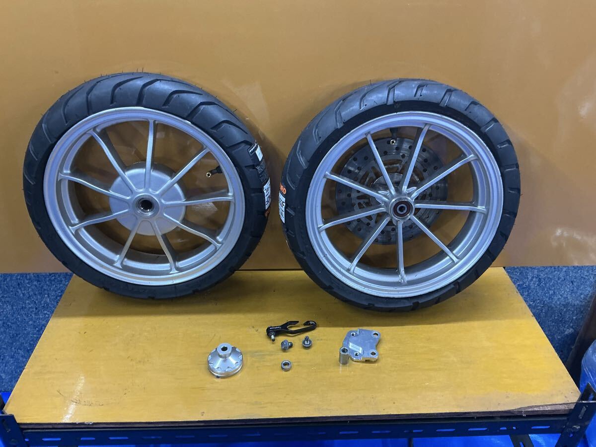 沖縄からＶ１２５Ｓ外し１２インチホイールキタコＲＰＭ廃番希少品 アドレスV125Sに使用していた キタコ製 12インチホイル 前後 中古品の