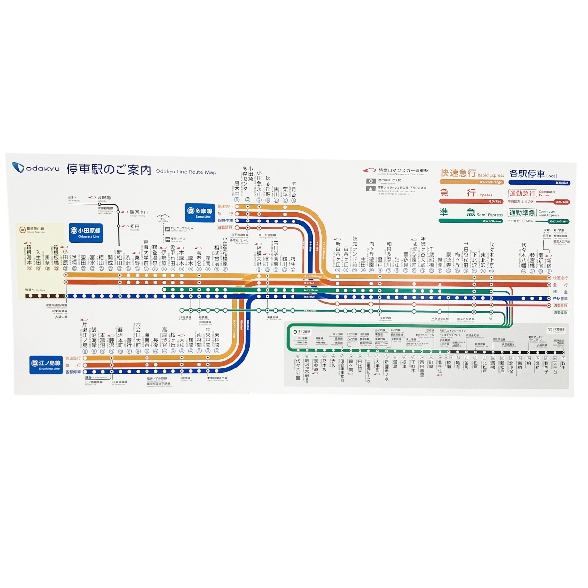 小田急電鉄 車内掲出用路線図（停車駅のご案内）の落札情報詳細