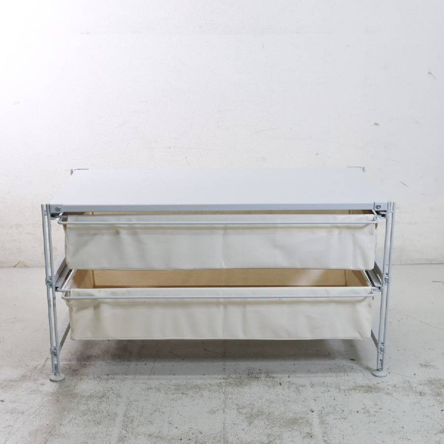 ☆MUJI 無印良品☆スチールユニットシェルフ 4段 帆布バスケットセット