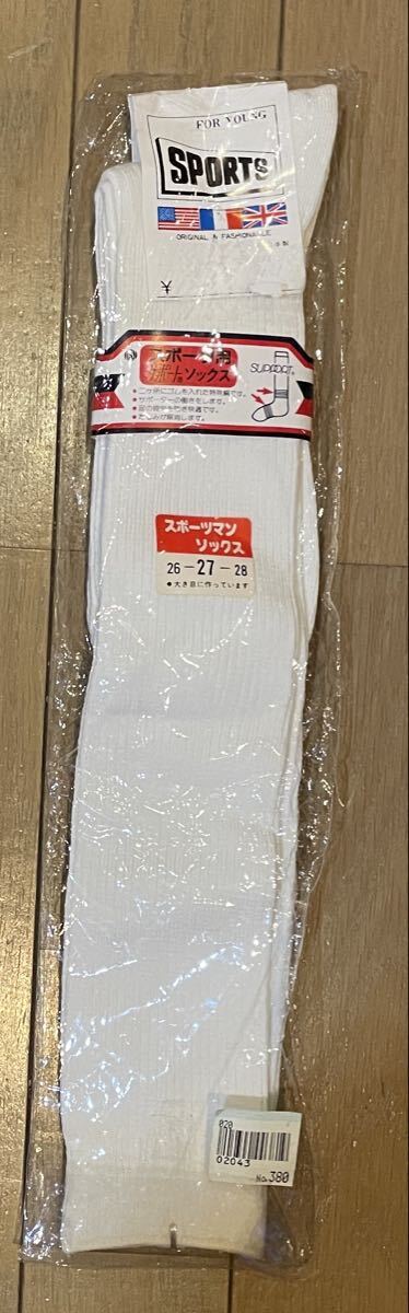 新品】新品 80年代 ビンテージ バスケ 3本ライン ハイソックス 靴下 26