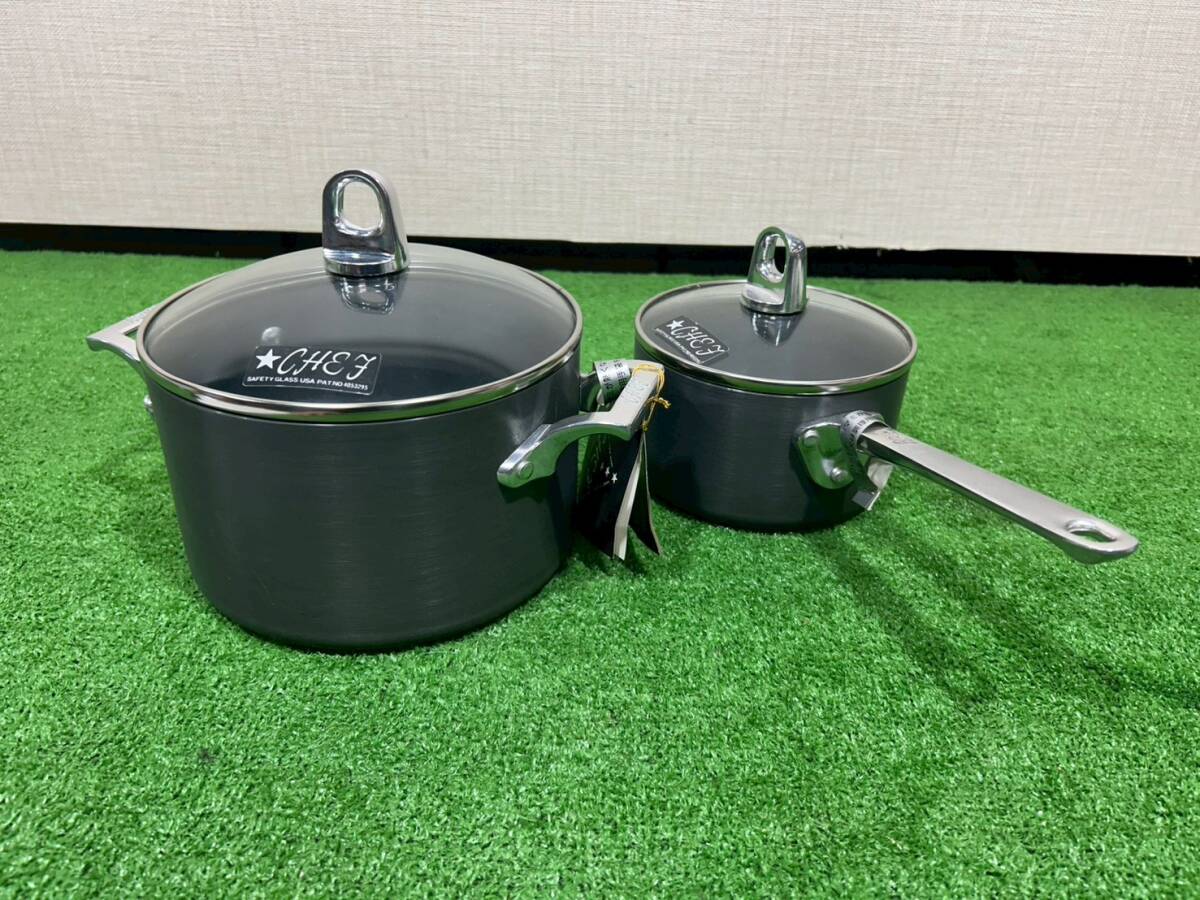 新品】未使用 ☆ 京都 有次 両手鍋 18cm 1.6L 打ち出し 鍋 厚さ3mm 蓋