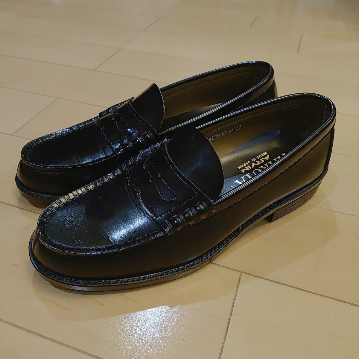◇四天王寺学園高校 中学 指定通学靴 HARUTA 本革ローファー 24cm◇の 