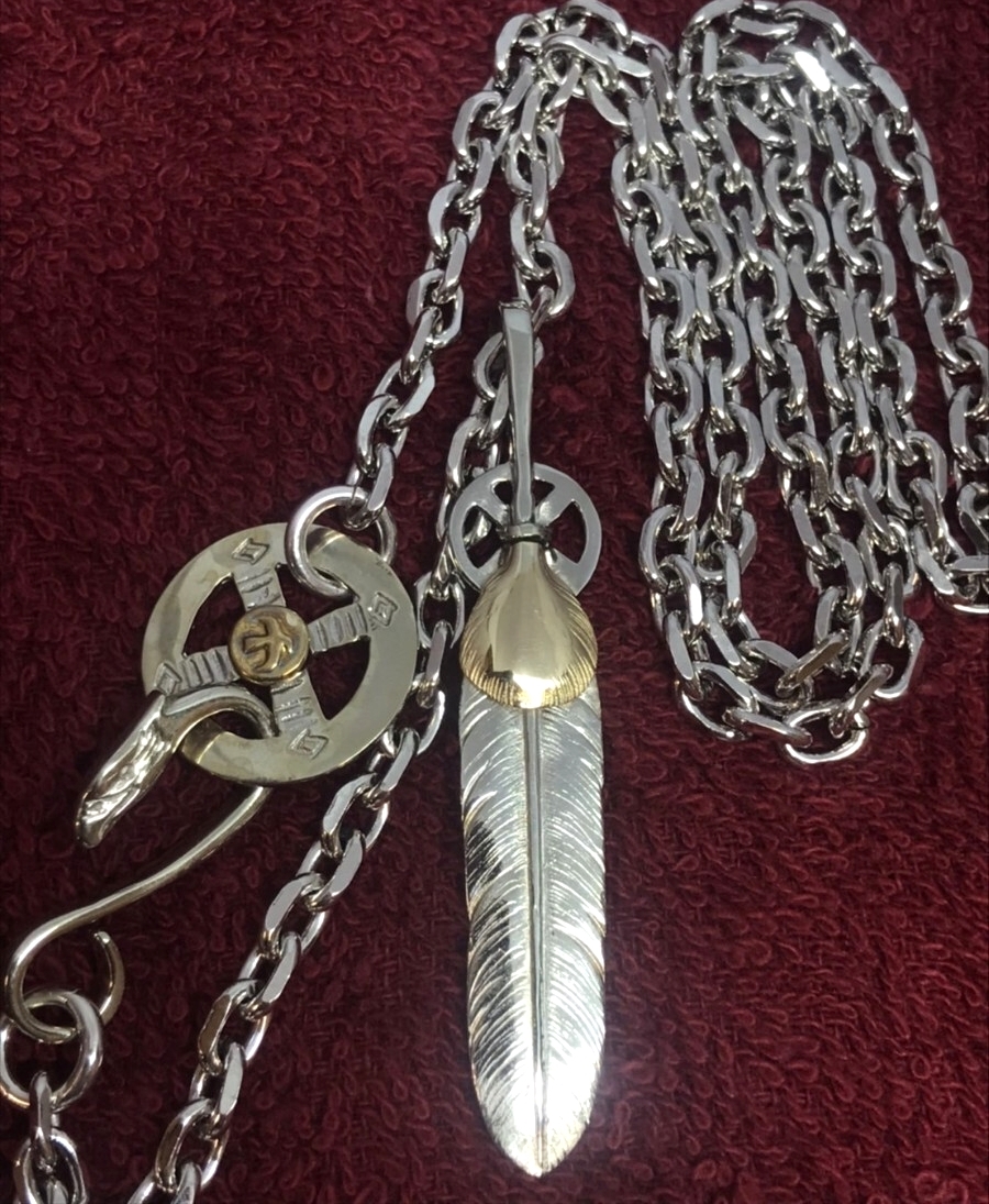 中古】ゴローズ goro's 上金 先金 特大 金付きハートホイールフェザーL