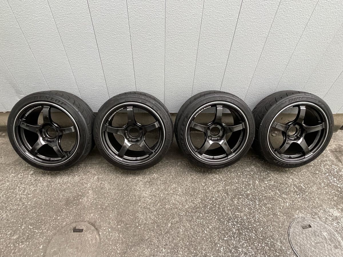 P1 レーシング 17インチ 8J+32 5穴 PCD114.3 225 45 R17 タイヤ付