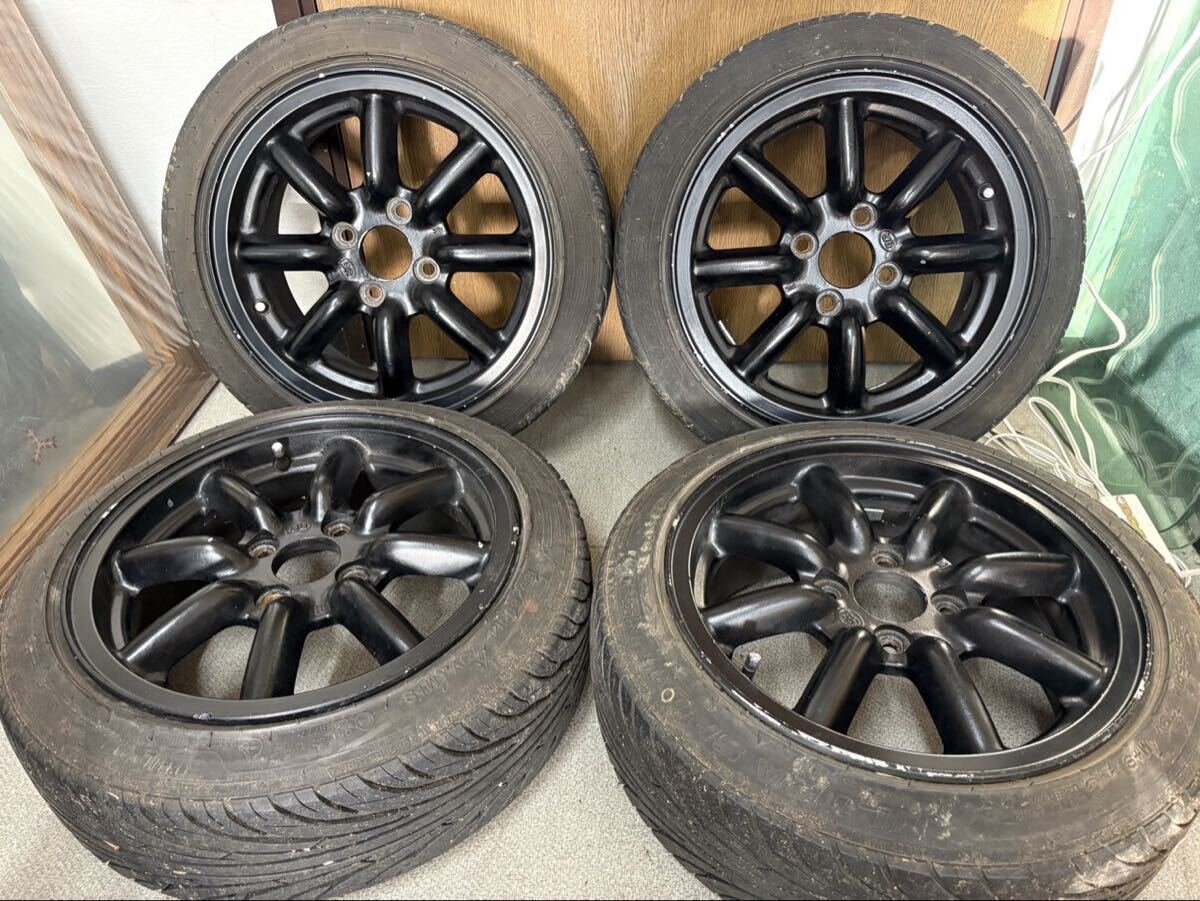 ブラックレーシング 6J+40 155/55r14 タイヤホイール4本セットの落札
