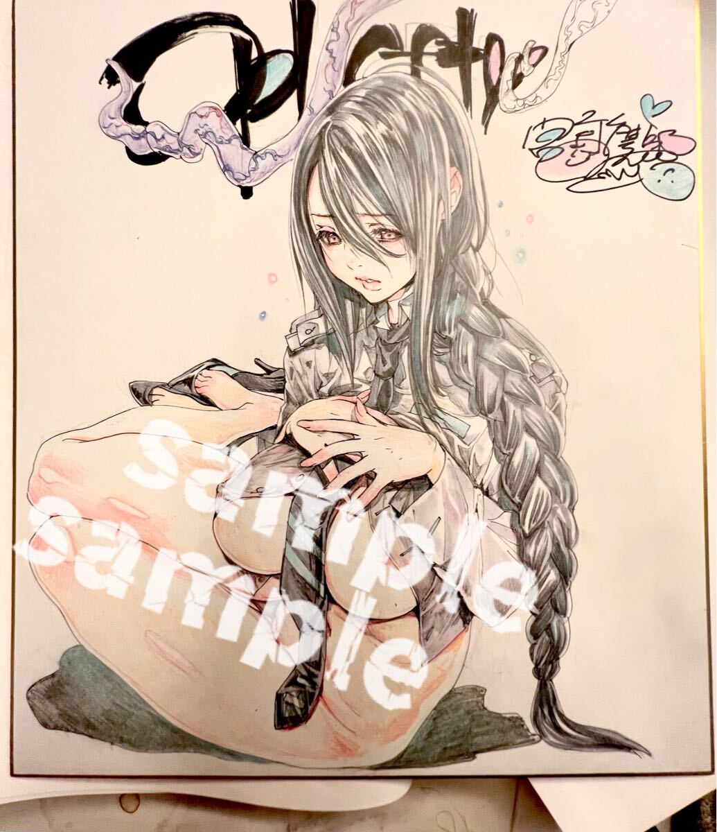 新品】手描きイラスト 可愛い 人魚 セクシー 美人 同人 直筆 一点物